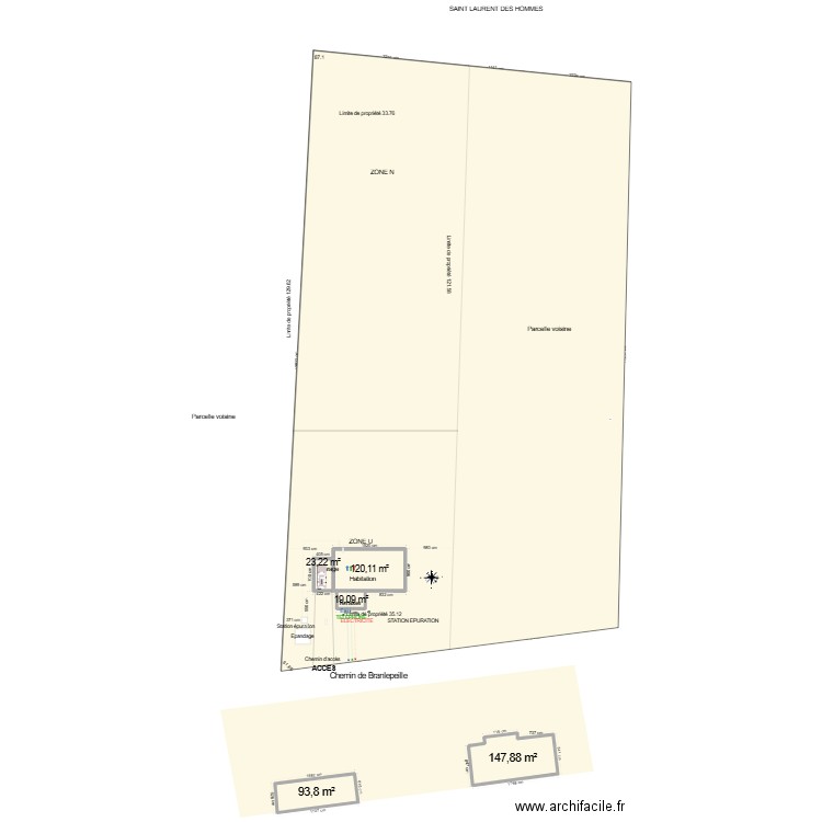 ST LAURENT 2 3. Plan de 5 pièces et 404 m2