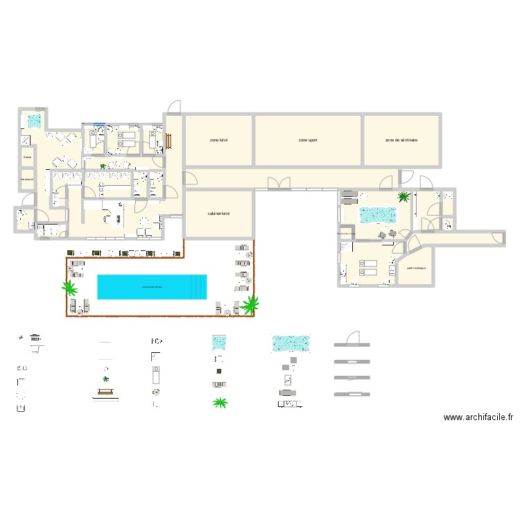 plan charpignière. Plan de 26 pièces et 188 m2