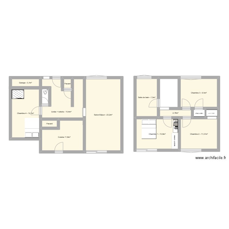 Maison. Plan de 13 pièces et 101 m2