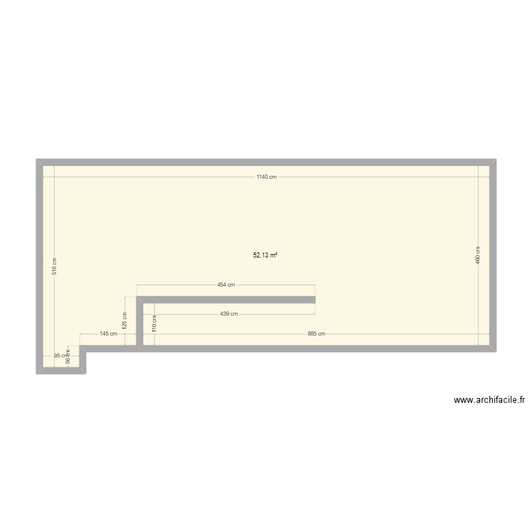 Jardin. Plan de 1 pièce et 52 m2