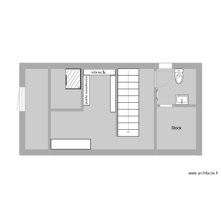 plan étage salon. Plan de 5 pièces et 27 m2