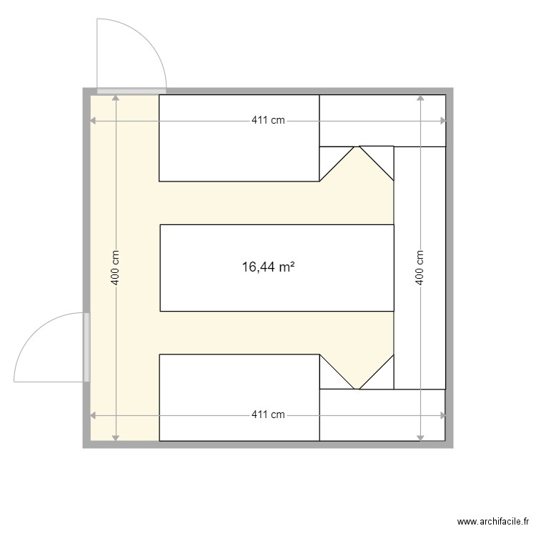 Sous-Sol train. Plan de 1 pièce et 16 m2