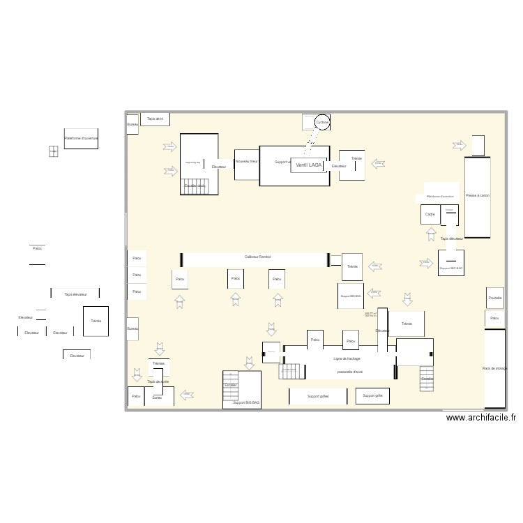 Plan atelier ouverture V9bis. Plan de 1 pièce et 407 m2