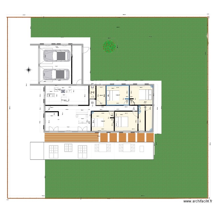 esperantza. Plan de 5 pièces et 58 m2