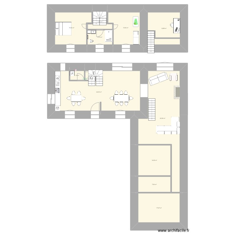 Maison B. Plan de 12 pièces et 179 m2
