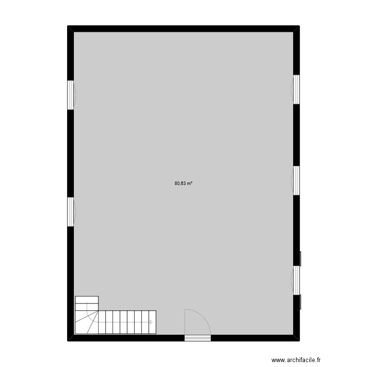 maison. Plan de 1 pièce et 81 m2