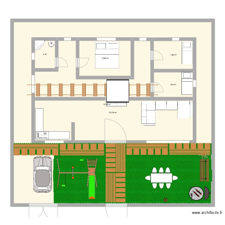 DAR KELIBIA. Plan de 6 pièces et 353 m2