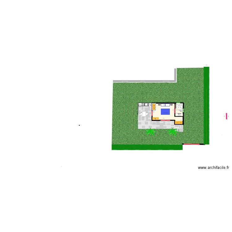 ST FRANCOIS bungalow simplifié. Plan de 2 pièces et 17 m2