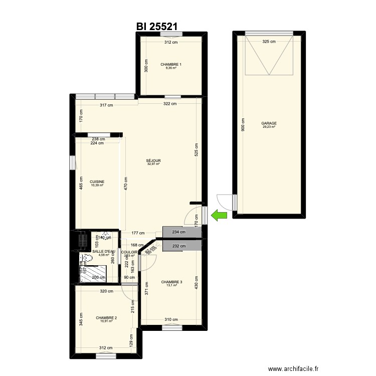 BI 25521. Plan de 11 pièces et 113 m2