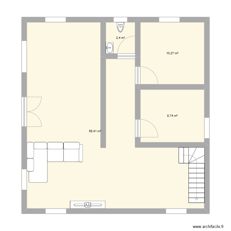 Saint blaise. Plan de 4 pièces et 80 m2