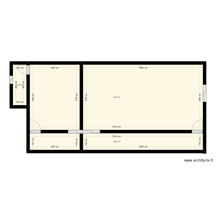 Plan de mise en observation CDT - ARCHIVES 1. Plan de 3 pièces et 115 m2