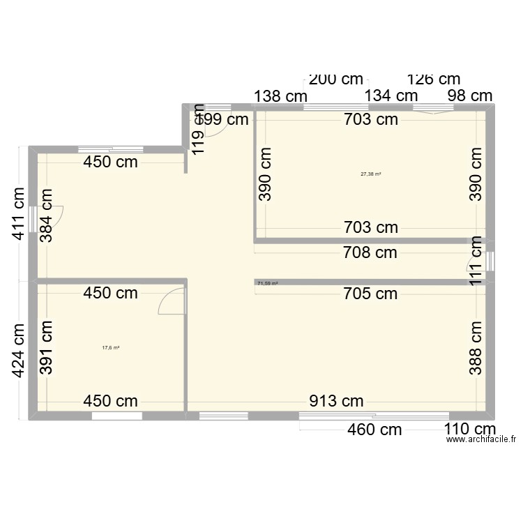 Maison 2.1. Plan de 3 pièces et 117 m2