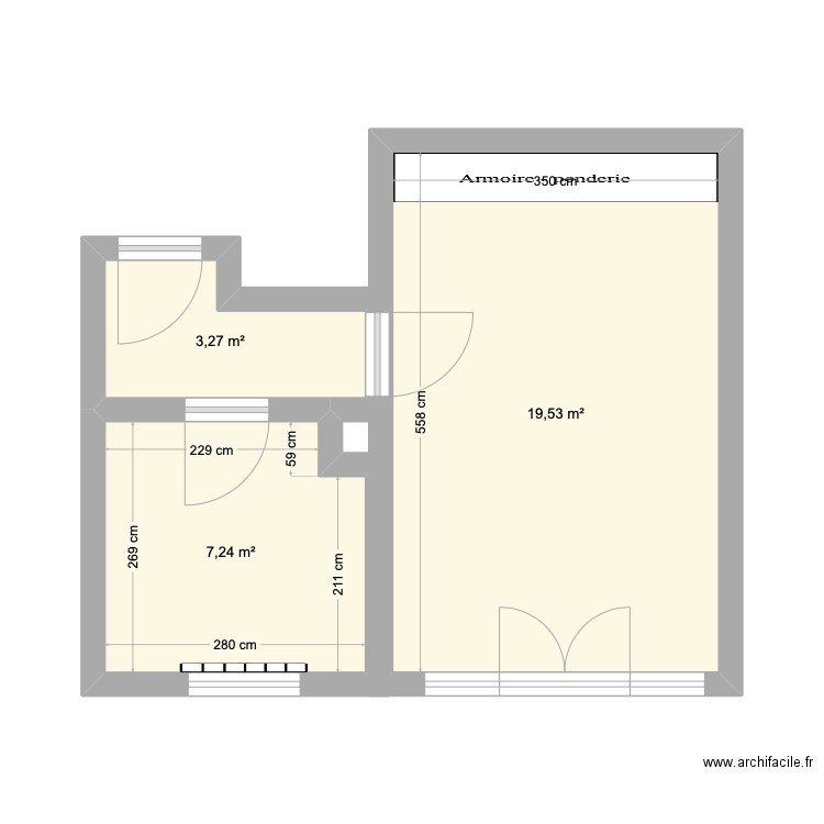 Notre chez nous. Plan de 3 pièces et 30 m2