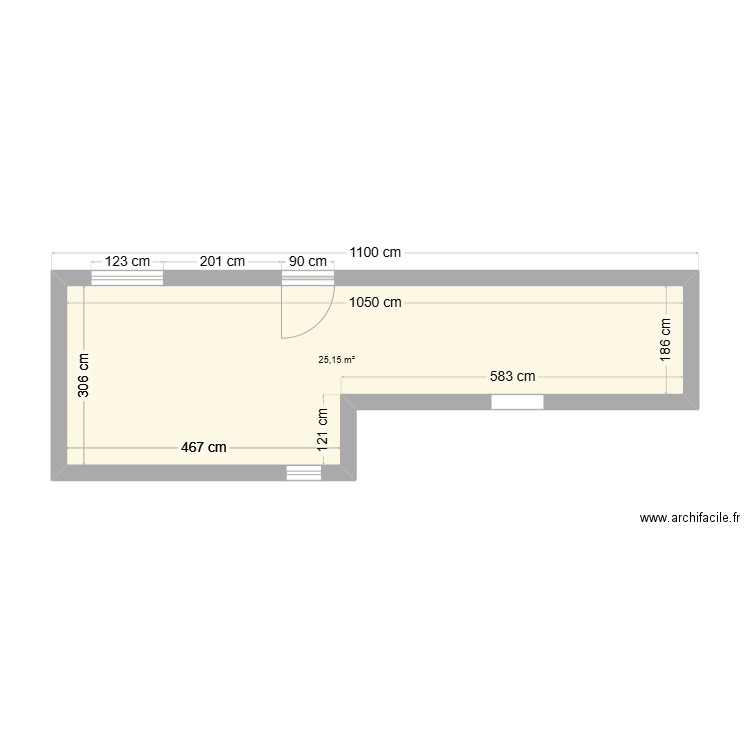 plan salle de bains noordpeene. Plan de 1 pièce et 25 m2