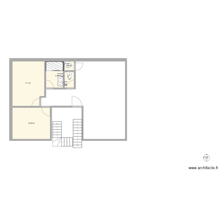 23 2eme etage. Plan de 4 pièces et 28 m2