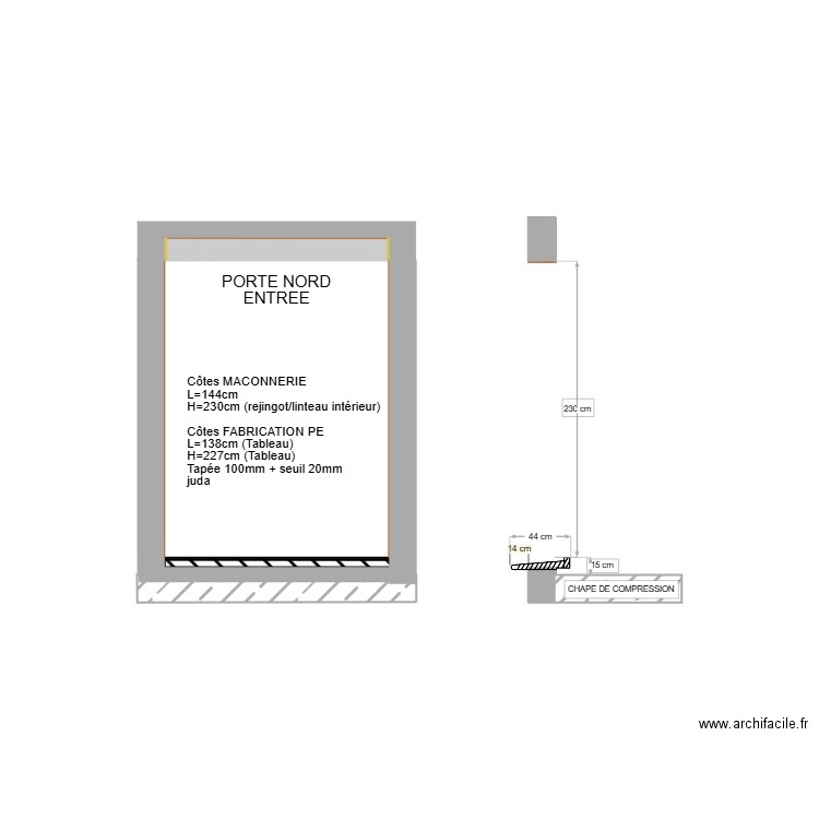 AAA - COUPE PORTE ENTREE NORD. Plan de 0 pièce et 0 m2