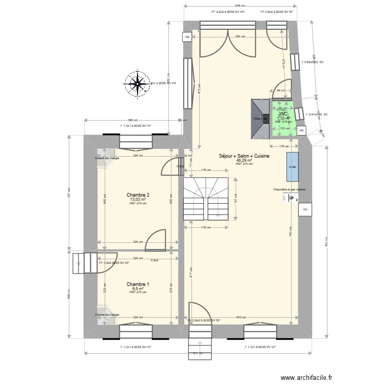 ML24015996. Plan de 14 pièces et 170 m2