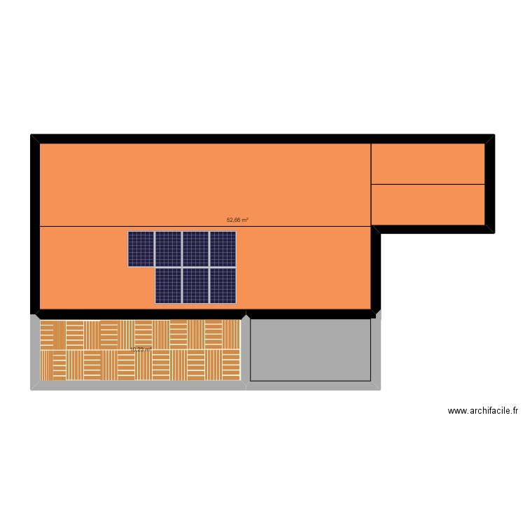 plan veranda. Plan de 2 pièces et 63 m2