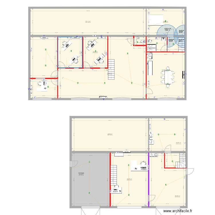 AR BUREAU version 5. Plan de 15 pièces et 386 m2