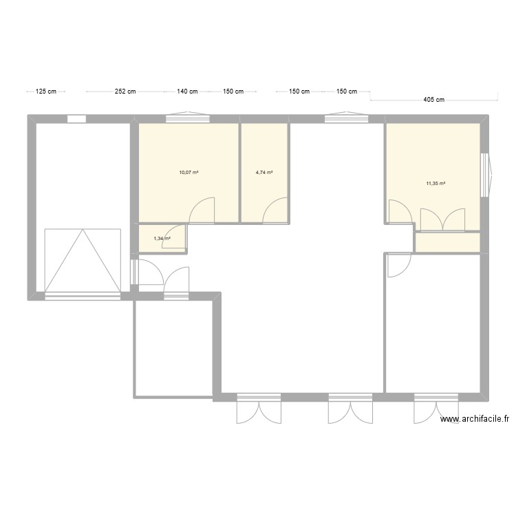 maison sandrine initial. Plan de 4 pièces et 28 m2