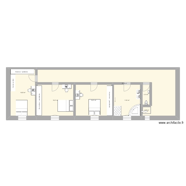 ETAGE NARGIS. Plan de 7 pièces et 101 m2