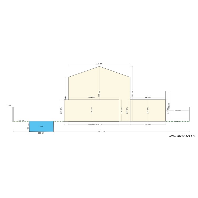 plan de coupe. Plan de 0 pièce et 0 m2