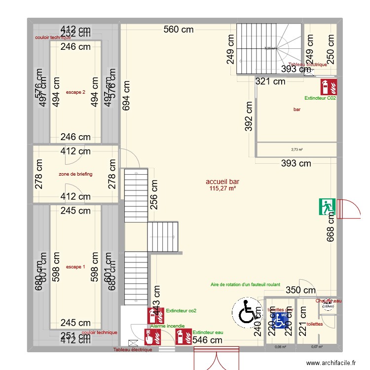 rdc levelup ok secu. Plan de 18 pièces et 212 m2