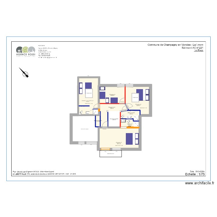 Projet 5 Etage 1. Plan de 10 pièces et 94 m2