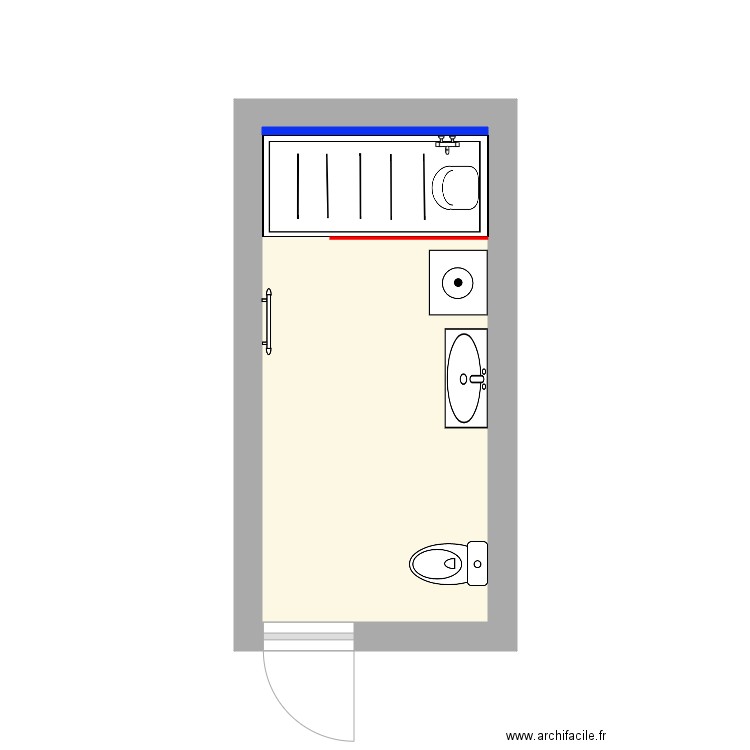 SIERRA. Plan de 1 pièce et 9 m2