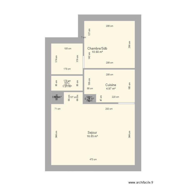 Brillon. Plan de 6 pièces et 35 m2