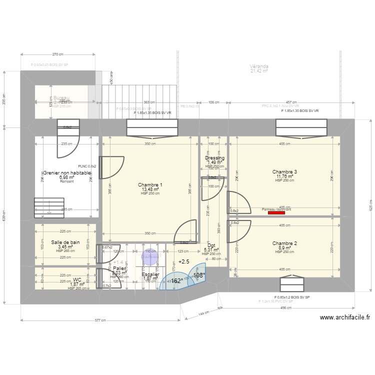 ML24010210. Plan de 18 pièces et 136 m2