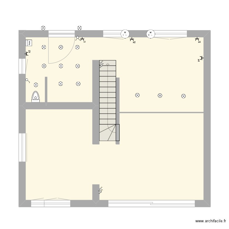 Maison. Plan de 1 pièce et 58 m2