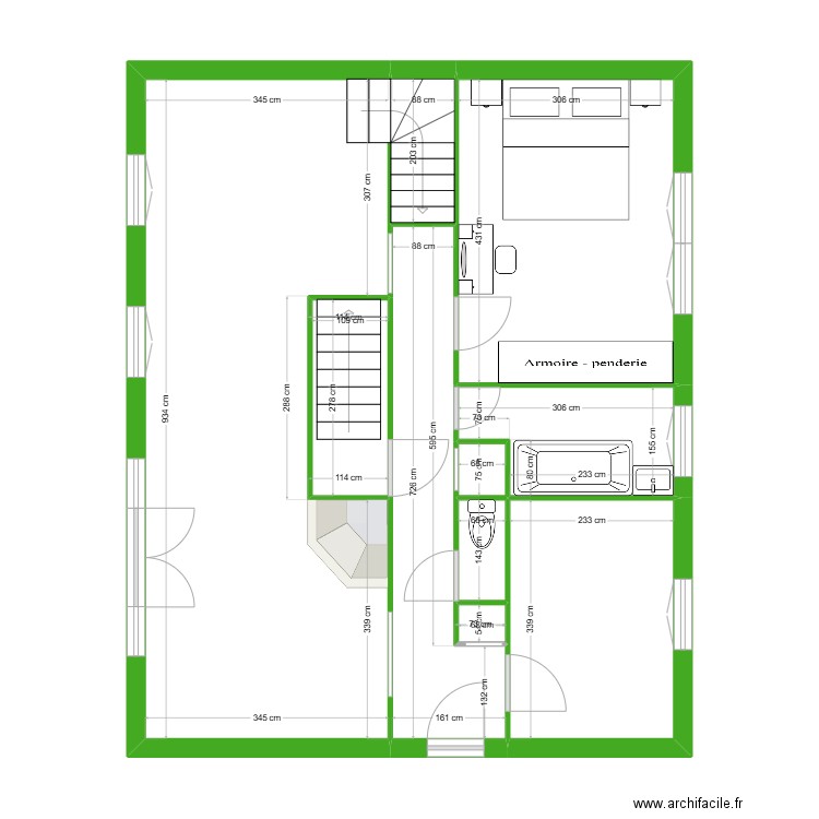 R+1 MAROLLES après modif 2. Plan de 10 pièces et 68 m2