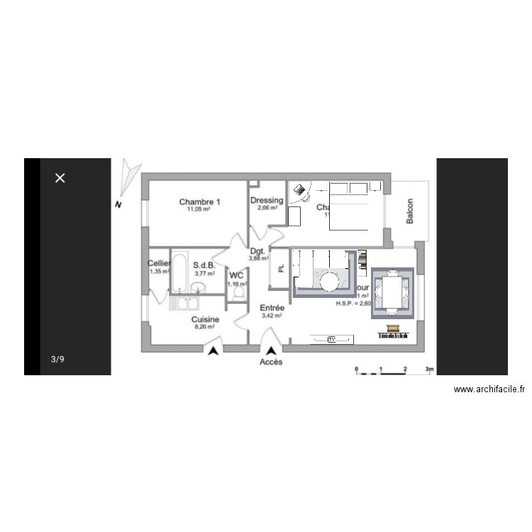 Appartement. Plan de 0 pièce et 0 m2