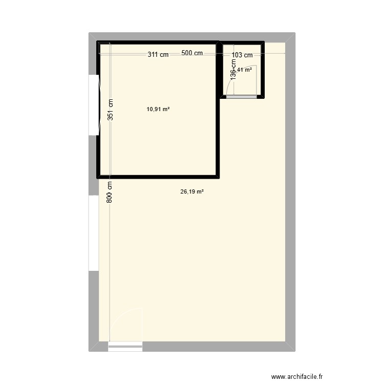 Lavaur. Plan de 3 pièces et 52 m2