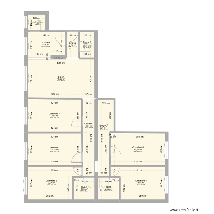 Villejuif v2 01.02.25. Plan de 15 pièces et 97 m2