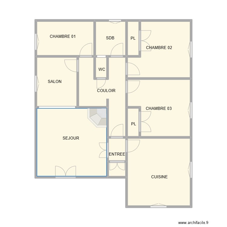 PLAN VAUVERT TERMITE. Plan de 13 pièces et 58 m2