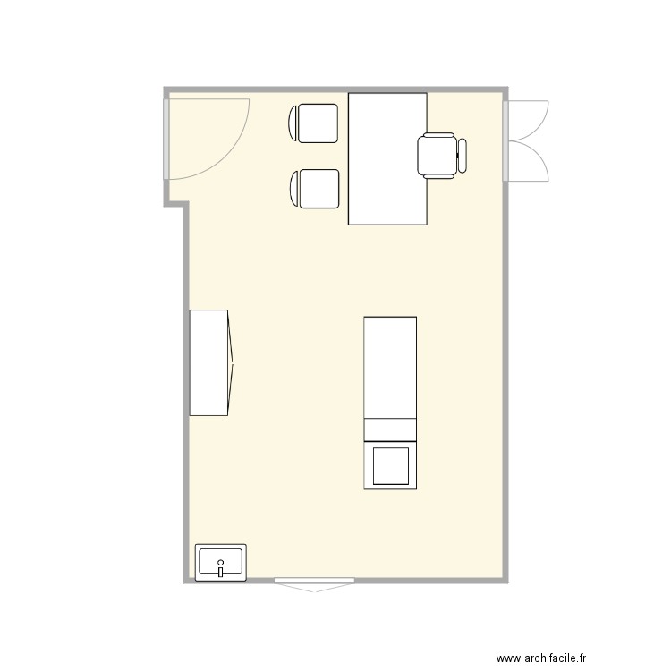 Cab bichette. Plan de 1 pièce et 19 m2