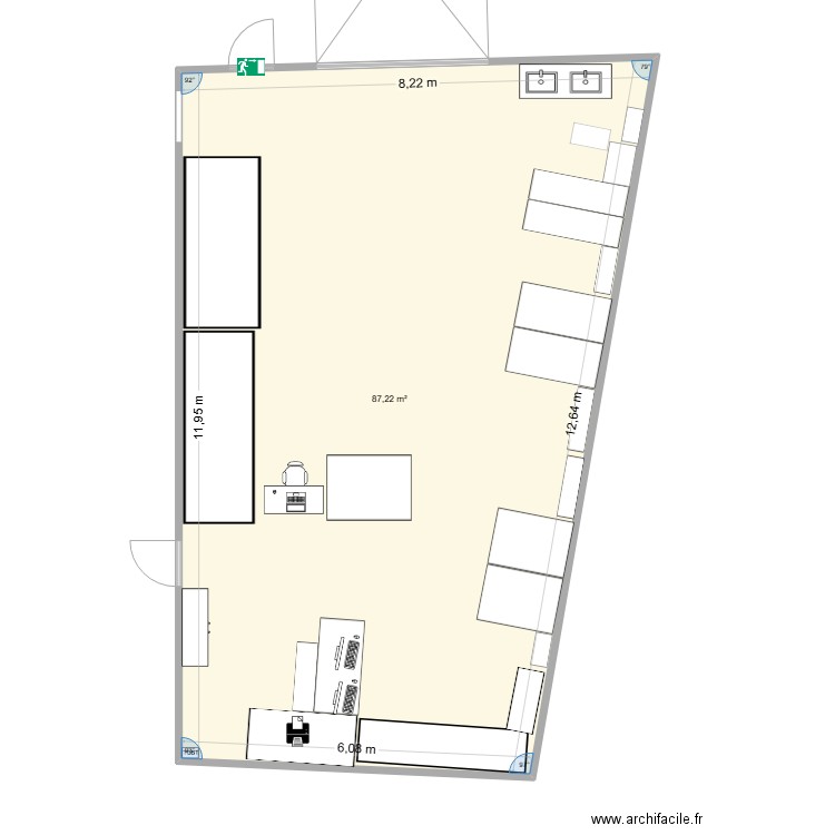 ouest matic atelier. Plan de 1 pièce et 87 m2