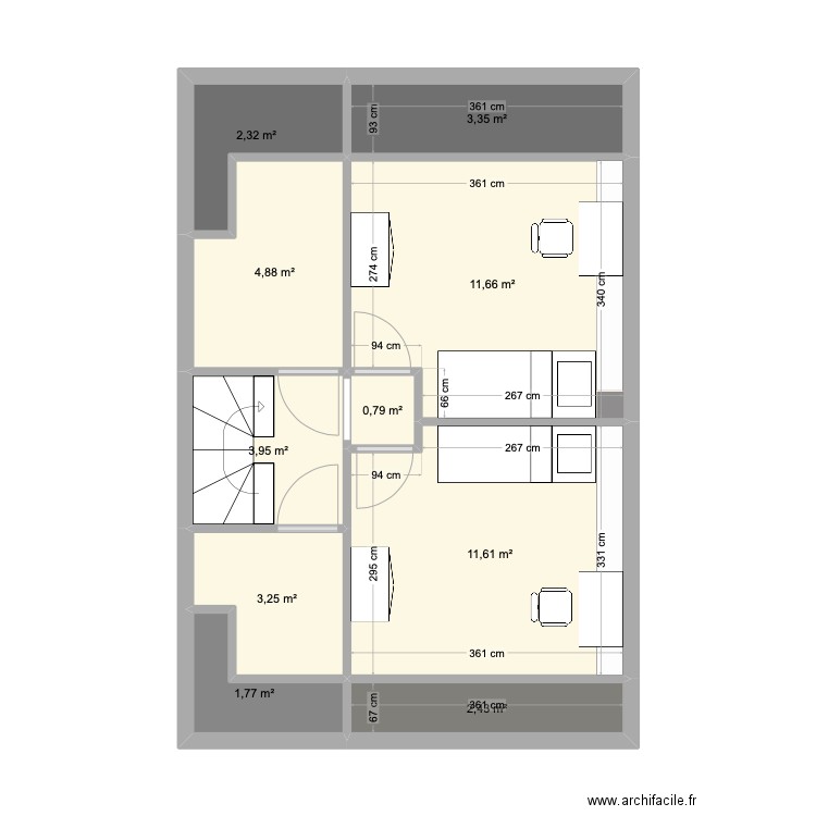 Zolder V4. Plan de 10 pièces et 46 m2