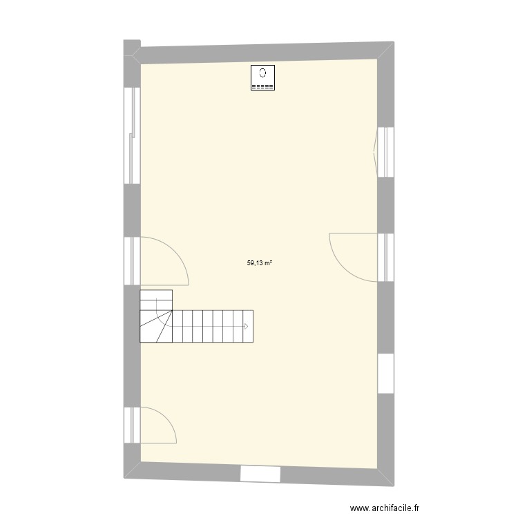 RC ESCOIRE. Plan de 1 pièce et 59 m2