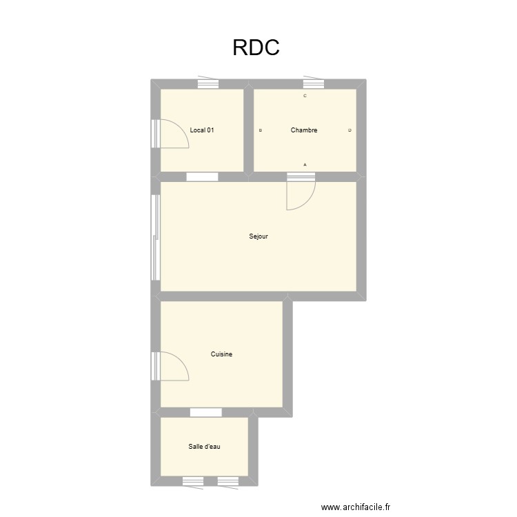 350602164. Plan de 5 pièces et 44 m2