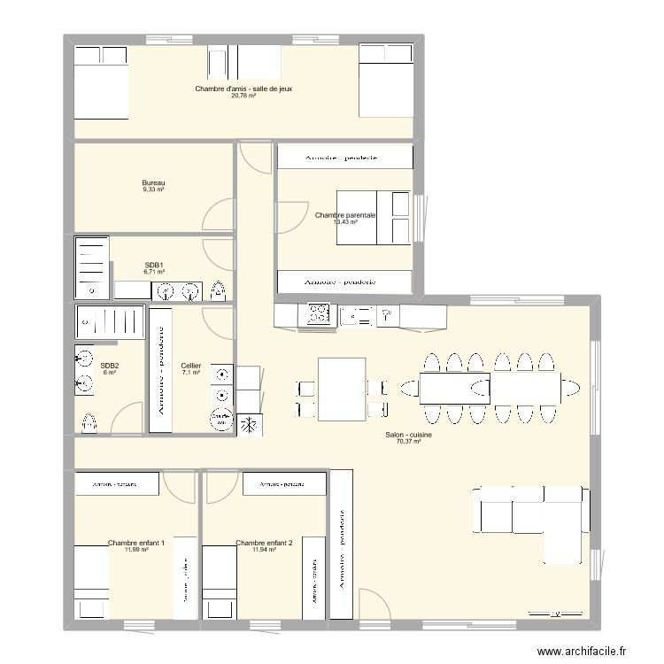 maison les epesses 6. Plan de 9 pièces et 158 m2