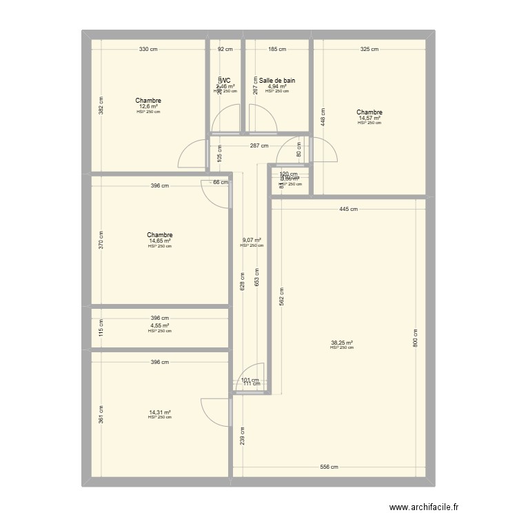 maison. Plan de 10 pièces et 116 m2