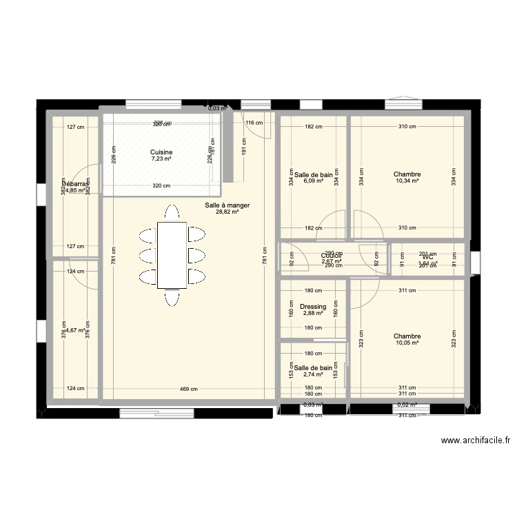 maison 41/2. Plan de 14 pièces et 90 m2