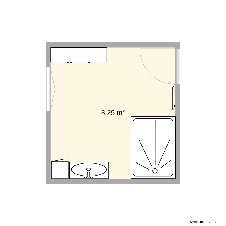 SCHALBER. Plan de 1 pièce et 8 m2