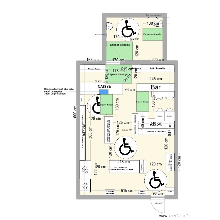 APRES TRAVAUX Final. Plan de 2 pièces et 62 m2