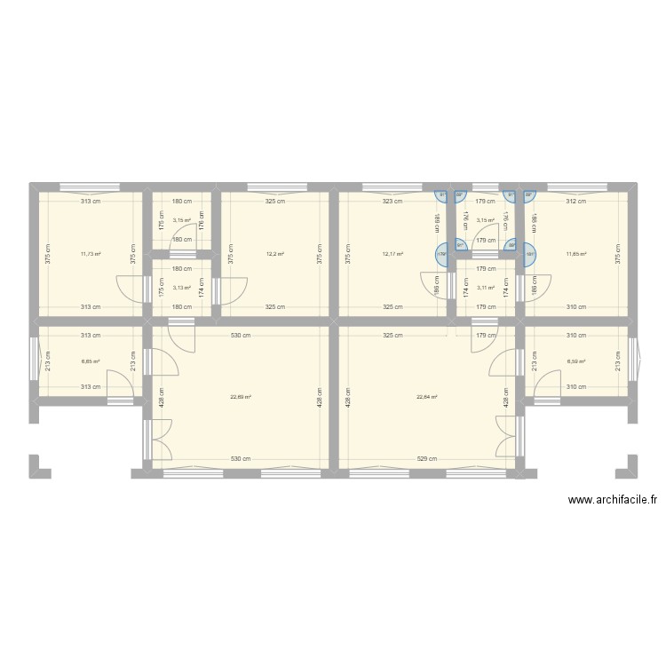 Paul . Plan de 12 pièces et 119 m2