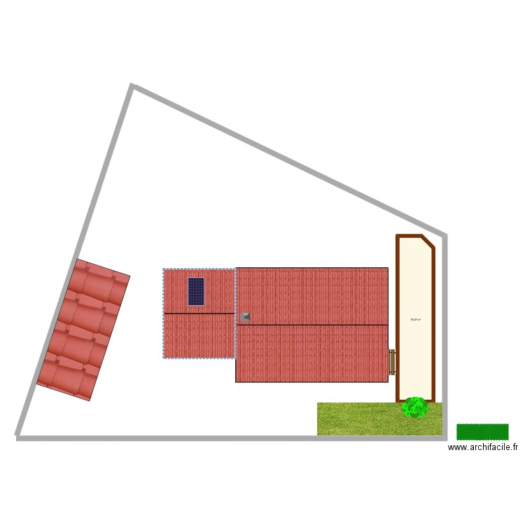 AMENAGEMENT PISCINE. Plan de 1 pièce et 19 m2