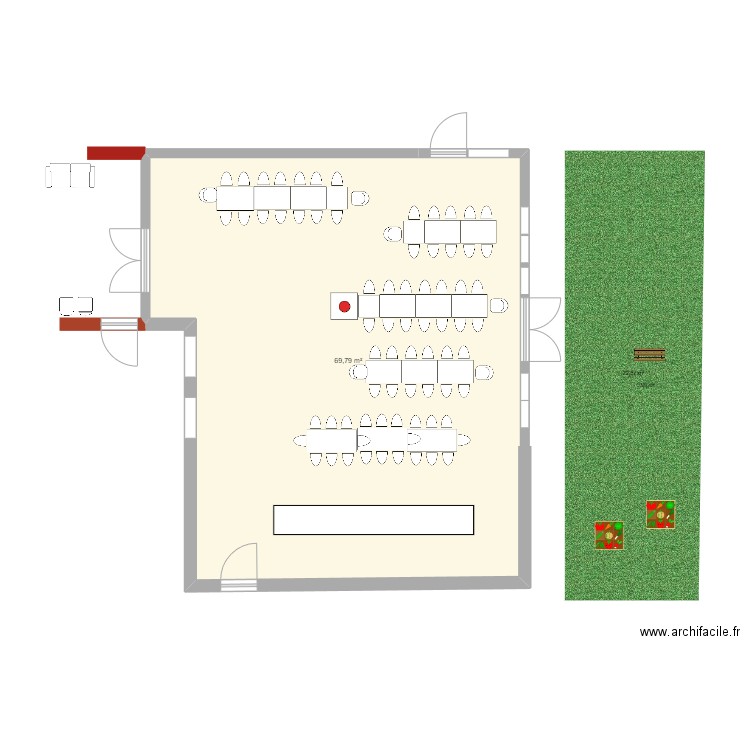 noel . Plan de 1 pièce et 70 m2